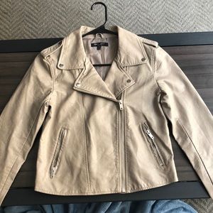 Romeo + Juliet couture beige leather jacket